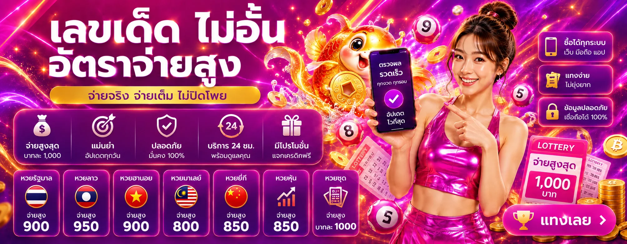 ตรวจผลหวยหลายประเภทบน sexybaccaratplay
